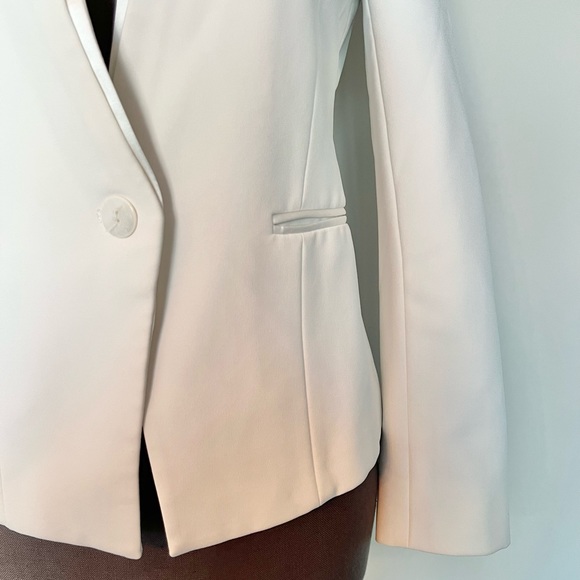 Zara White Satin detailed blazer size small - Picture 7 of 11